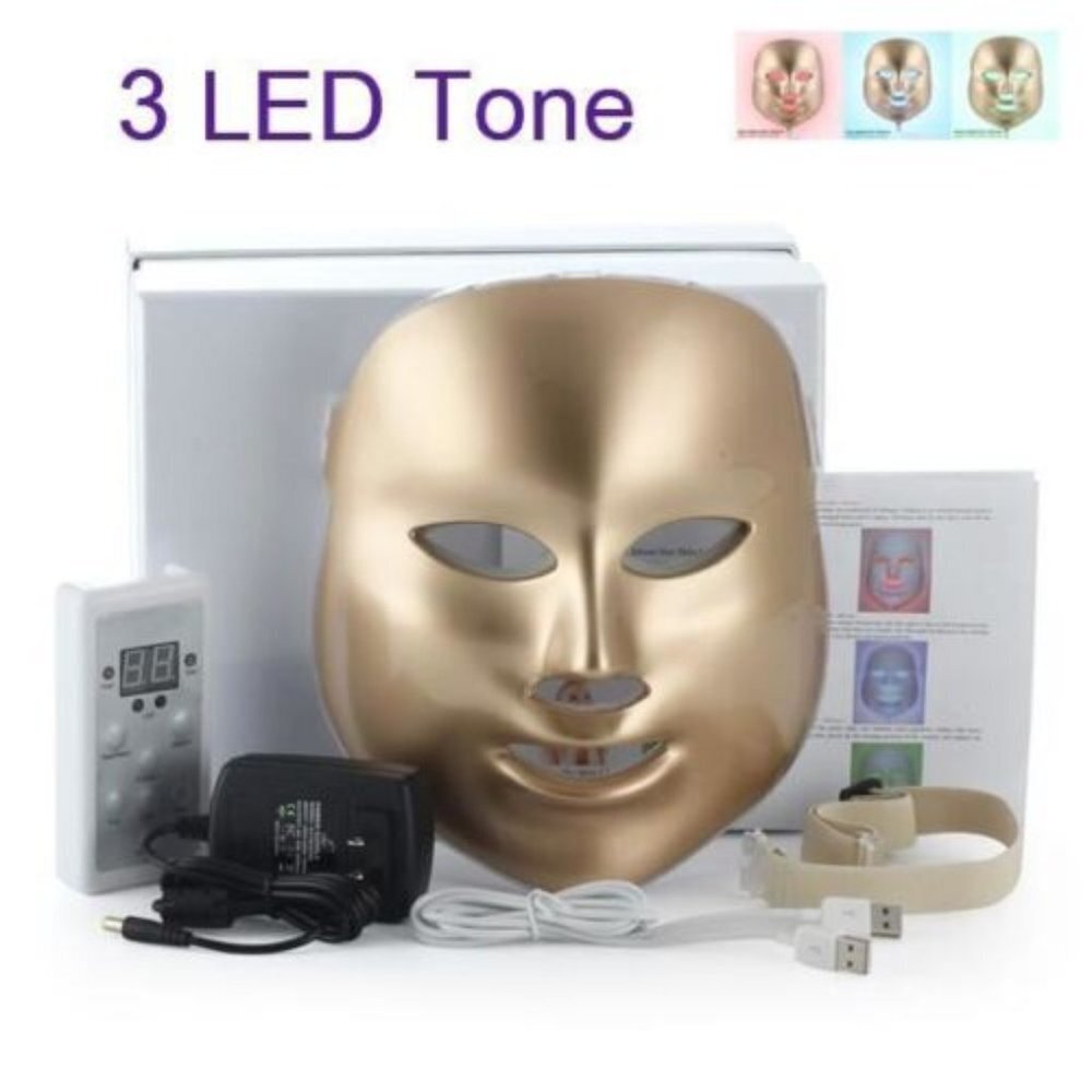 Facial Electric 3 LED Tone Mask Photon Therapy Acne Removal Face Skin Care